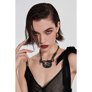 Sanrio Hello Kitty Statement Necklace Paint Splatter 19 In